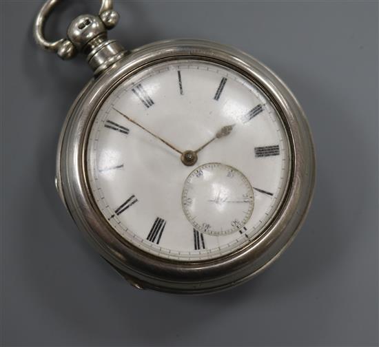 A late Victorian silver pair cased keywind pocket watch by H. Towle & Son, Uckfield.